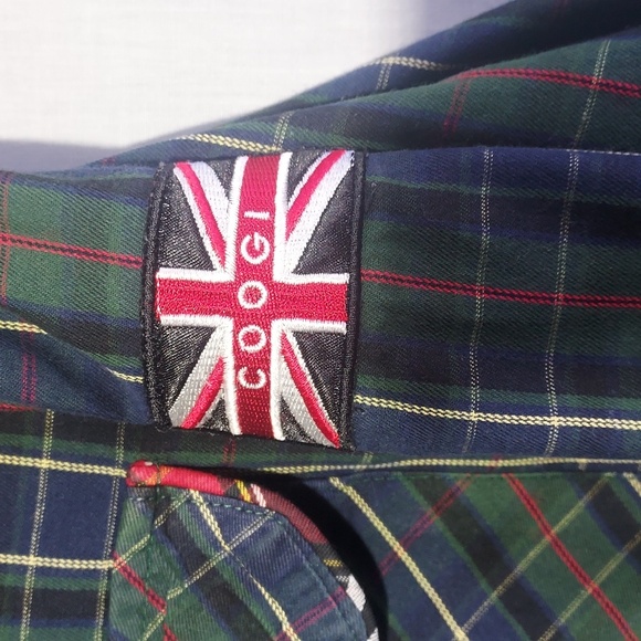 COOGI long sleeve button-up men's shirt plaid with square buttons size XXL - Picture 5 of 8